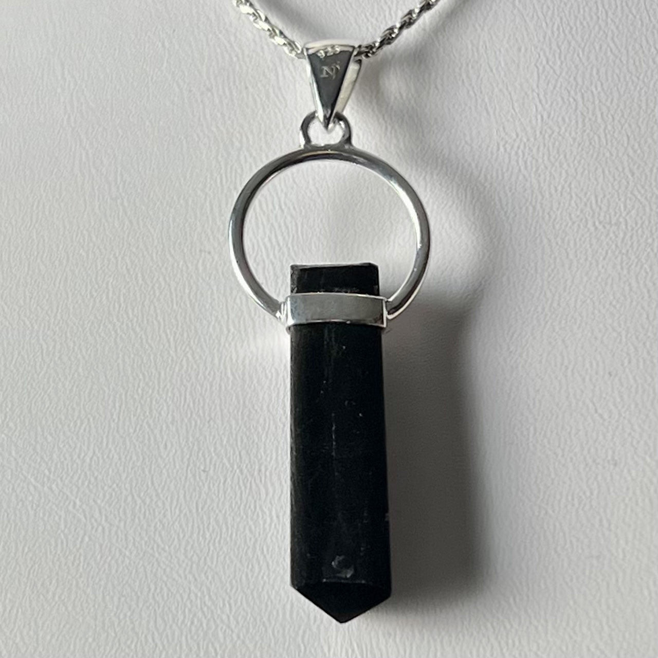 Black Tourmaline Sterling Silver Pendant