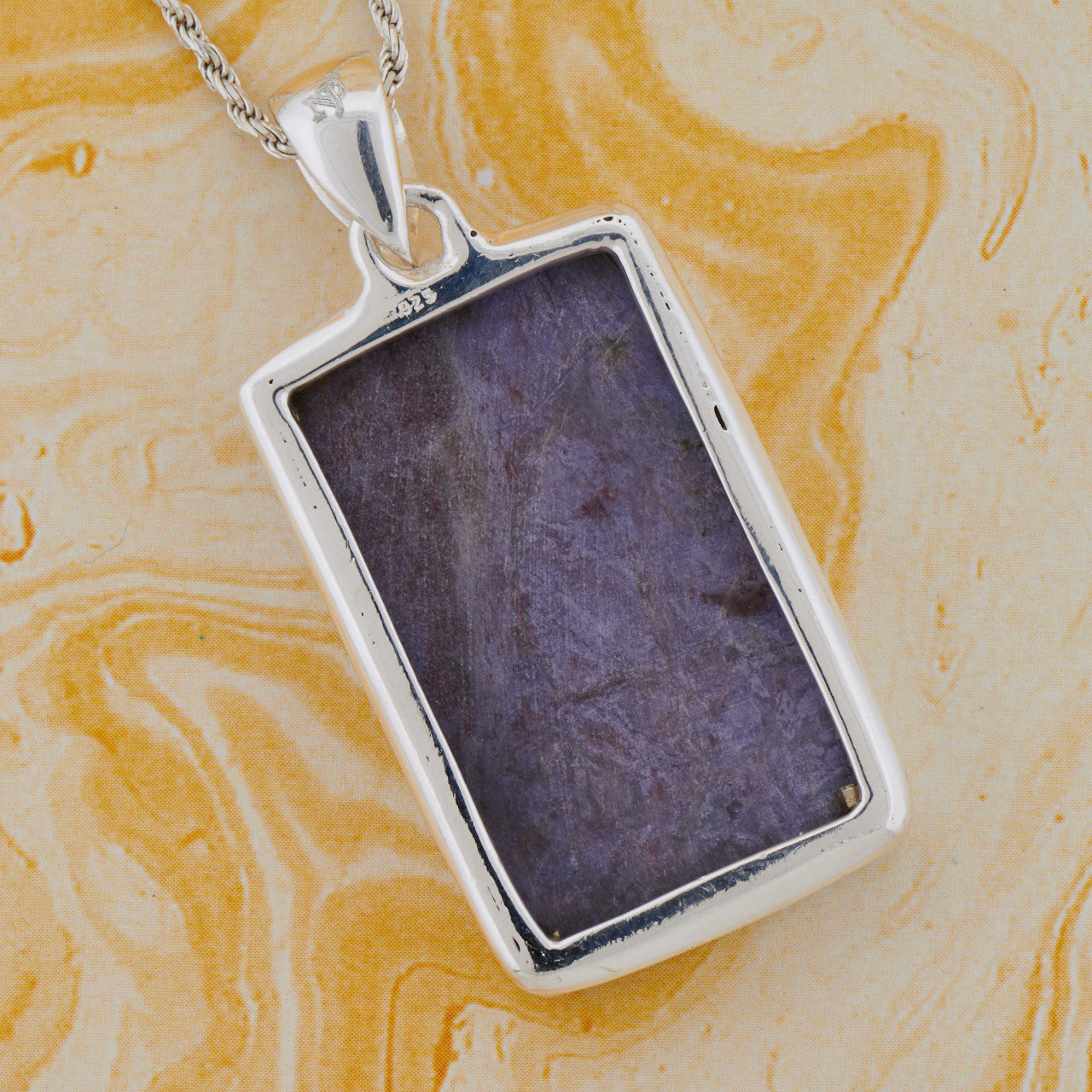 Purple Jade Sterling Silver Pendant