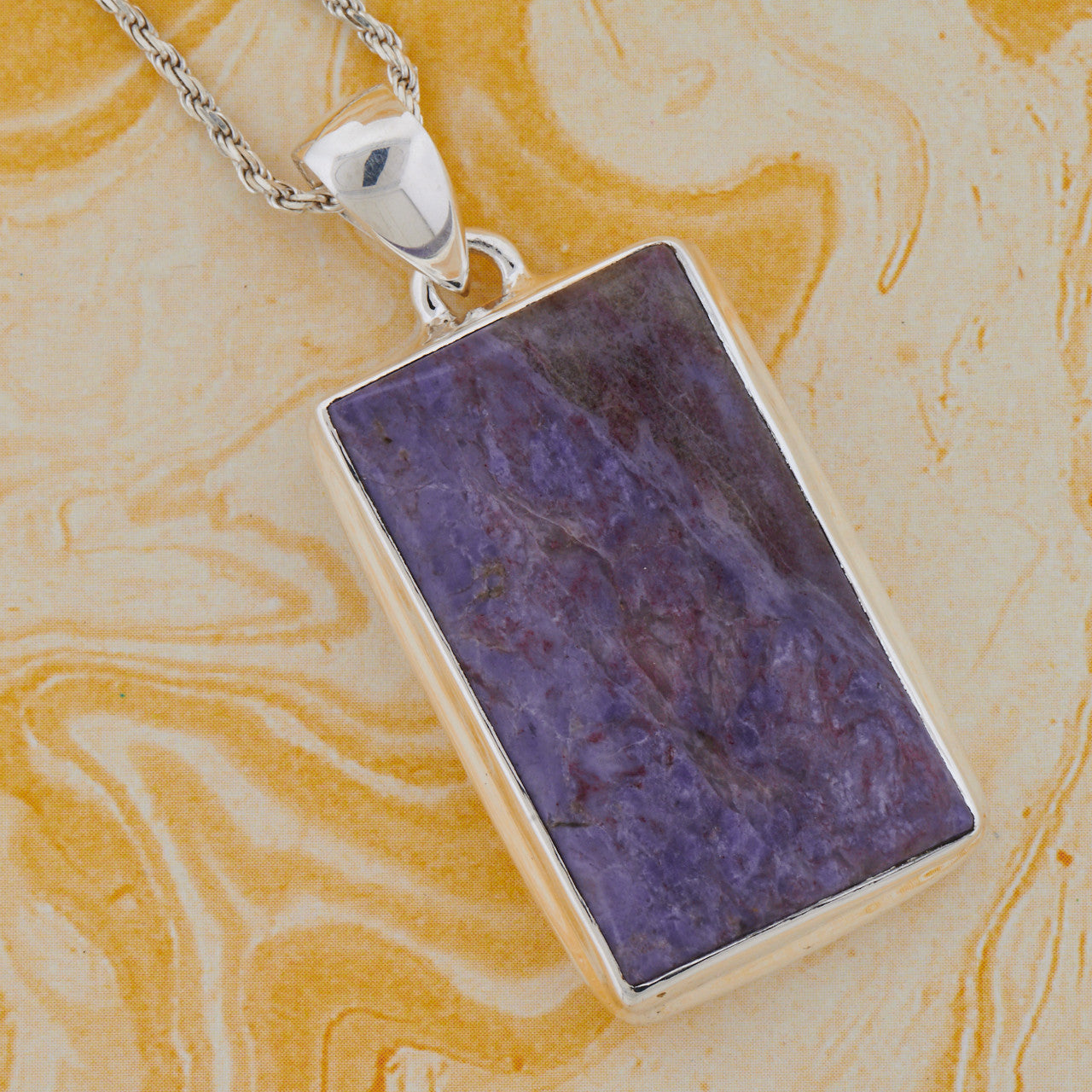 Purple Jade Sterling Silver Pendant
