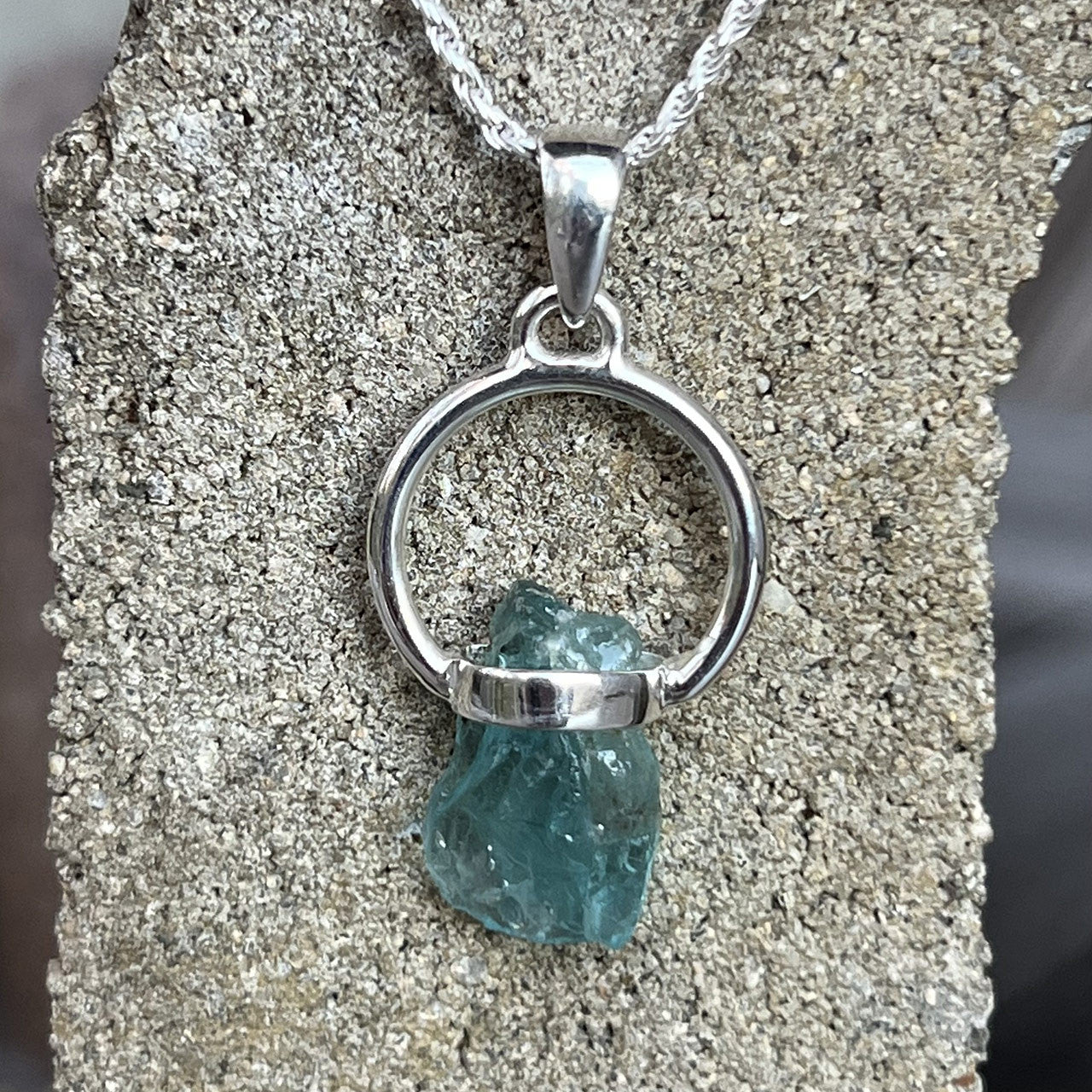 Neon Blue Apatite Pendant