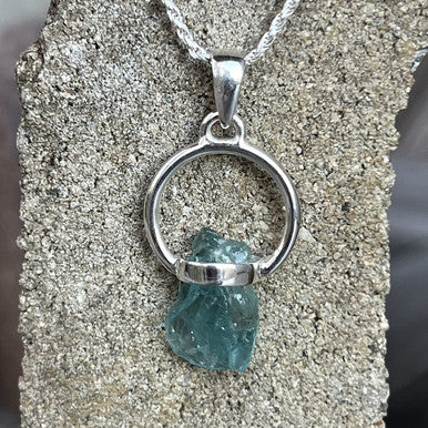Neon Blue Apatite Pendant