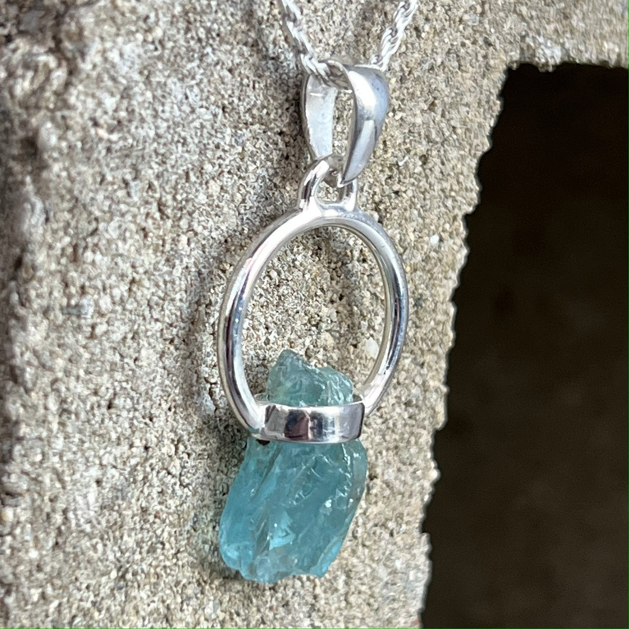 Neon Blue Apatite Pendant