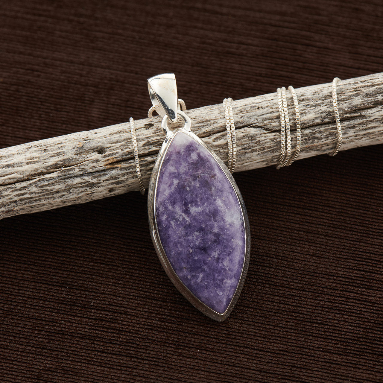 Lepidolite Pendant Sterling Silver