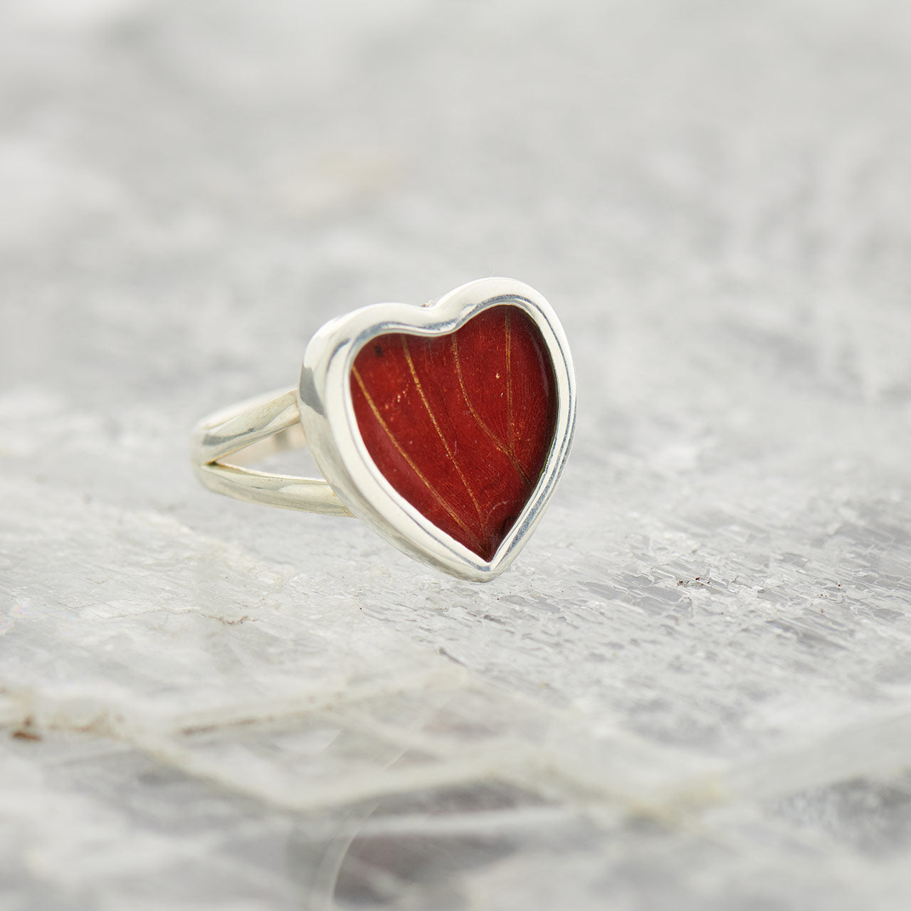 Blood Red Glider Fine Silver Ring