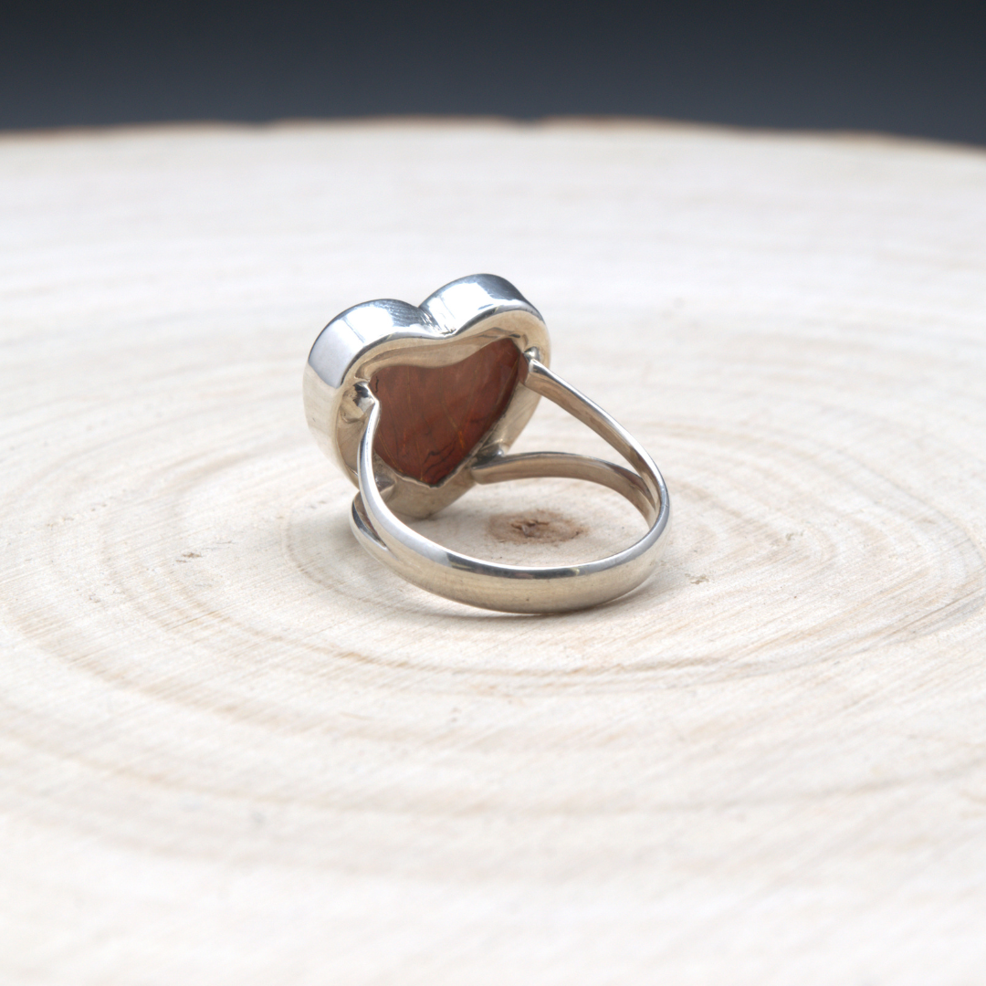 Blood Red Glider Fine Silver Ring