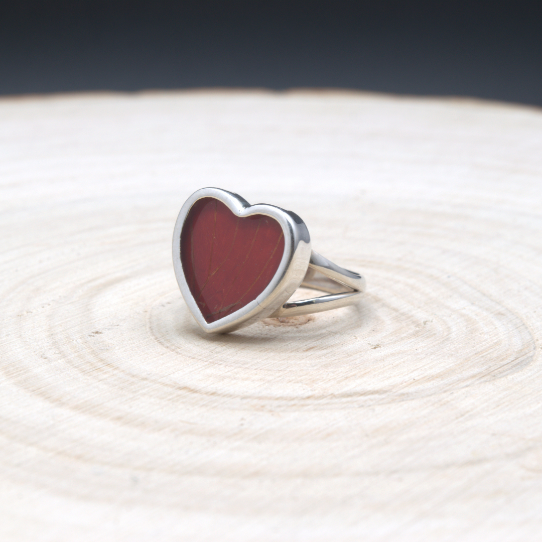 Blood Red Glider Fine Silver Ring