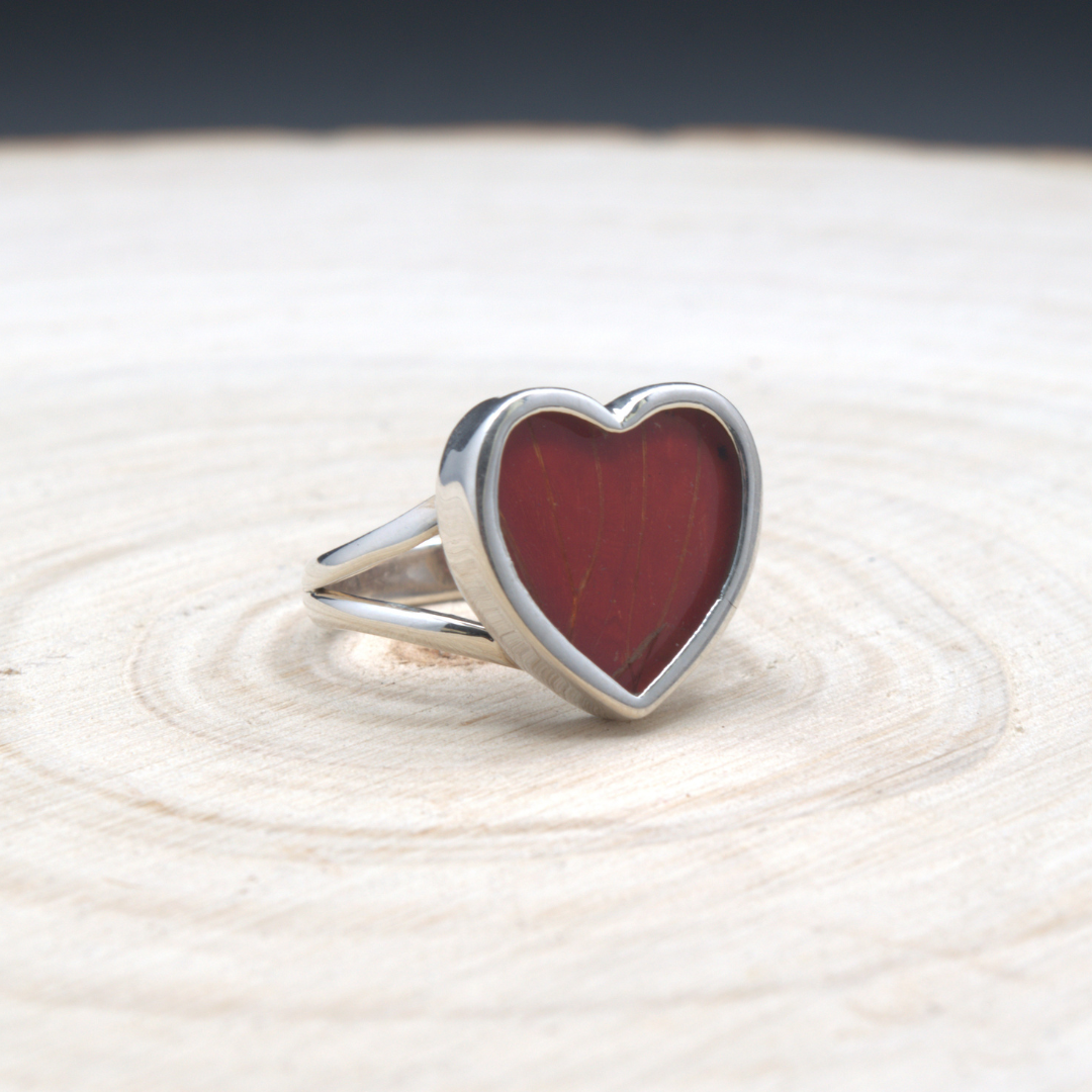 Blood Red Glider Fine Silver Ring