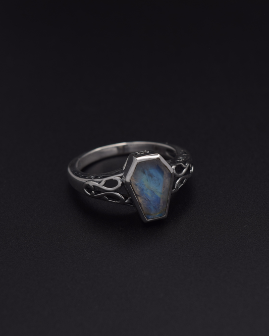 Silvaria Moonstone Coffin Ring