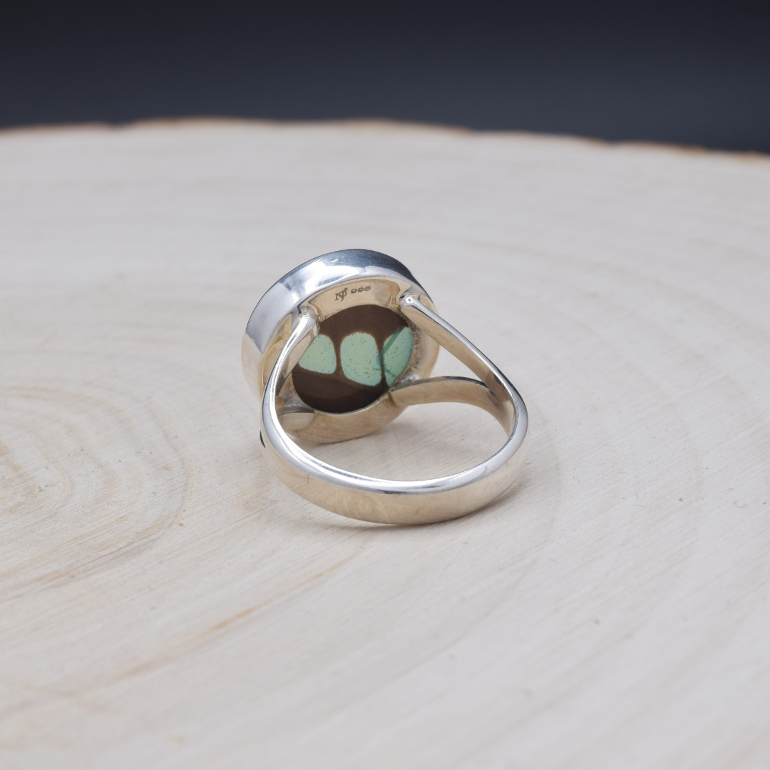 Common Bluebottle Fine Silver Circle Ring