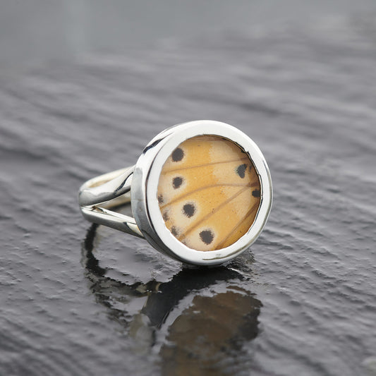 Leopard Lacewing Fine Silver Circle Ring