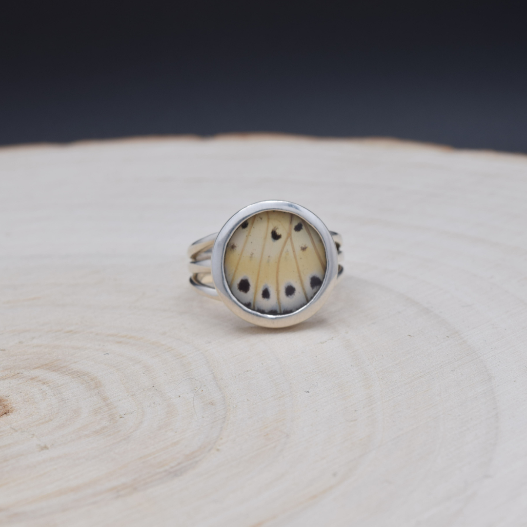 Leopard Lacewing Fine Silver Circle Ring