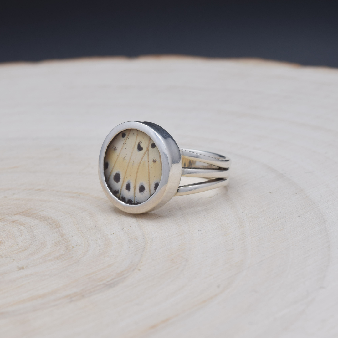 Leopard Lacewing Fine Silver Circle Ring