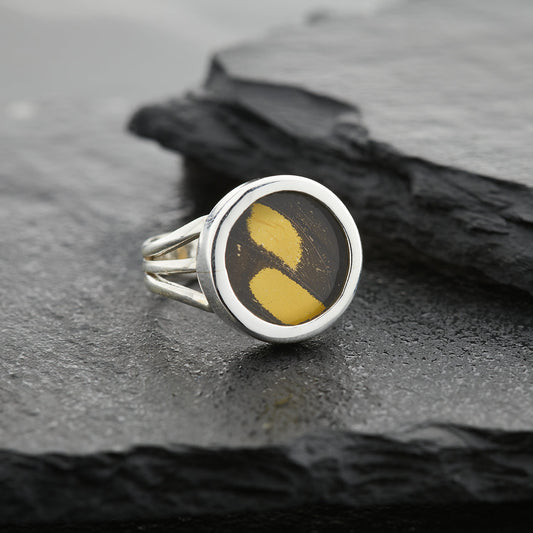 King Swallowtail Fine Silver Circle Ring