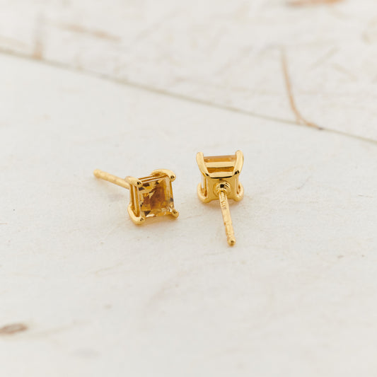 Citrine Everyday Gold Studs