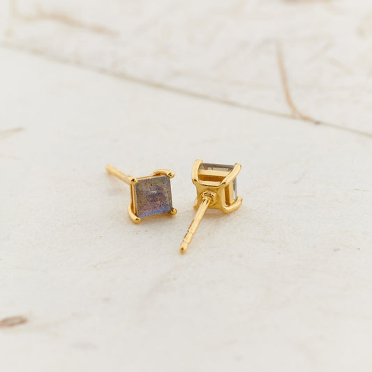 Labradorite Everyday Gold Studs