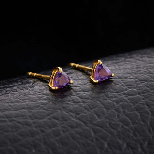 Amethyst Everyday Gold Studs