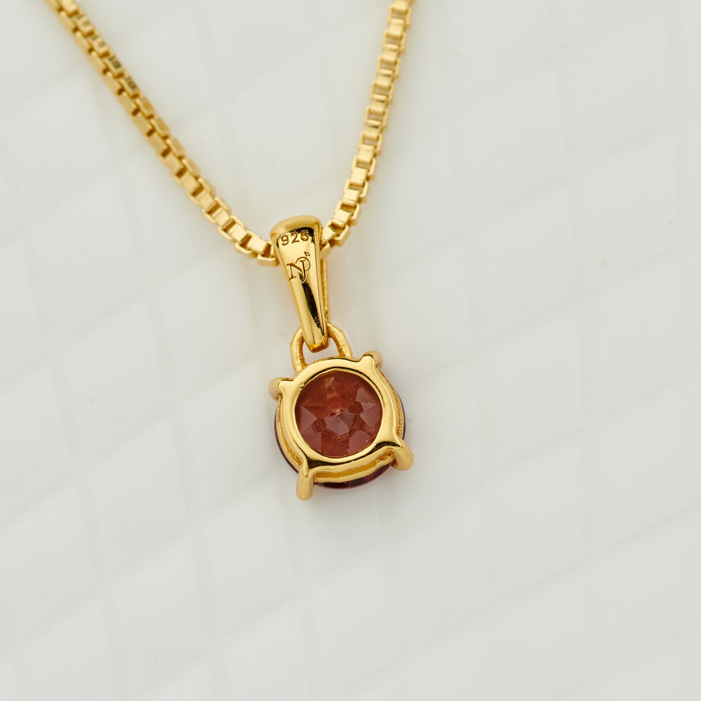 Garnet Everyday Gold Pendant