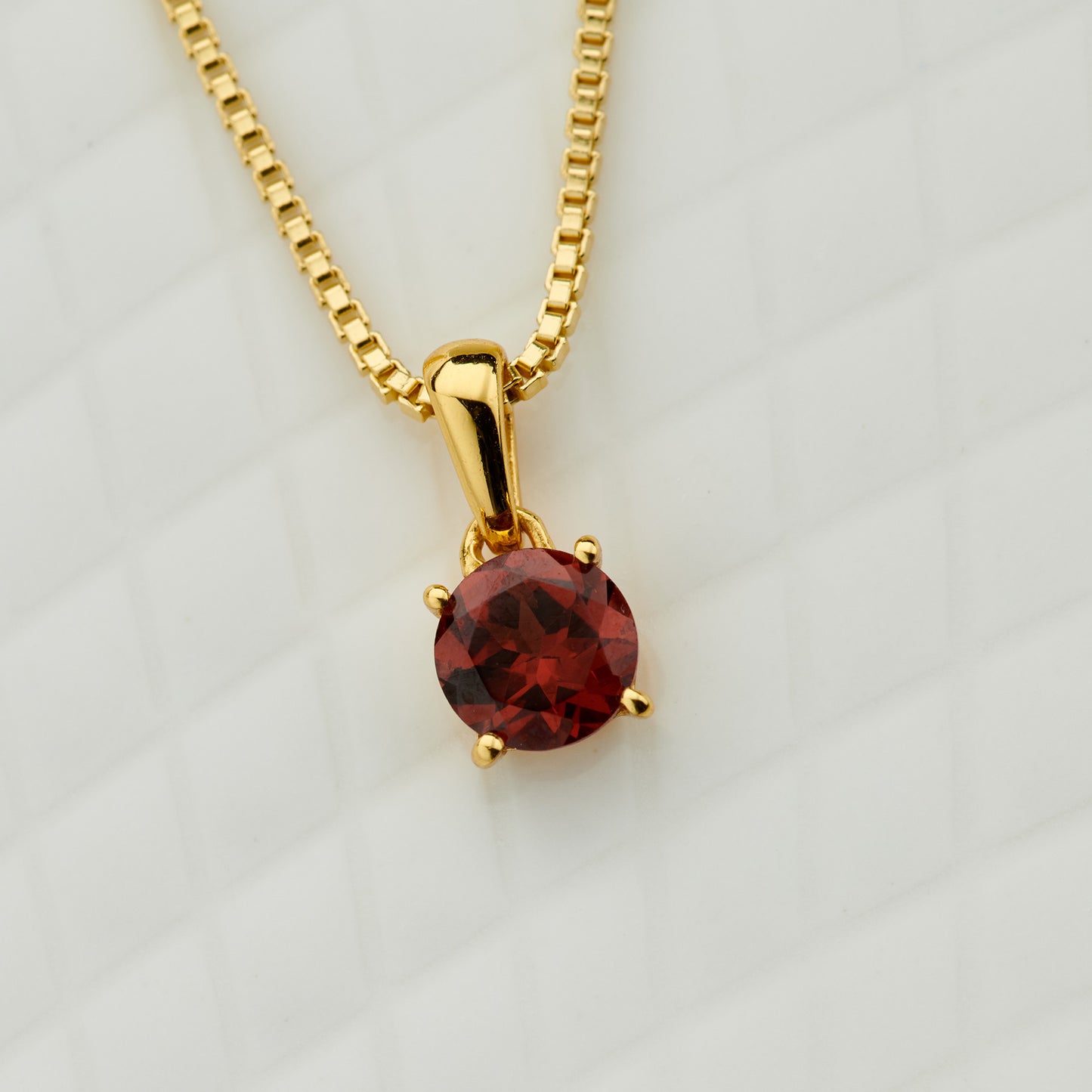 Garnet Everyday Gold Pendant