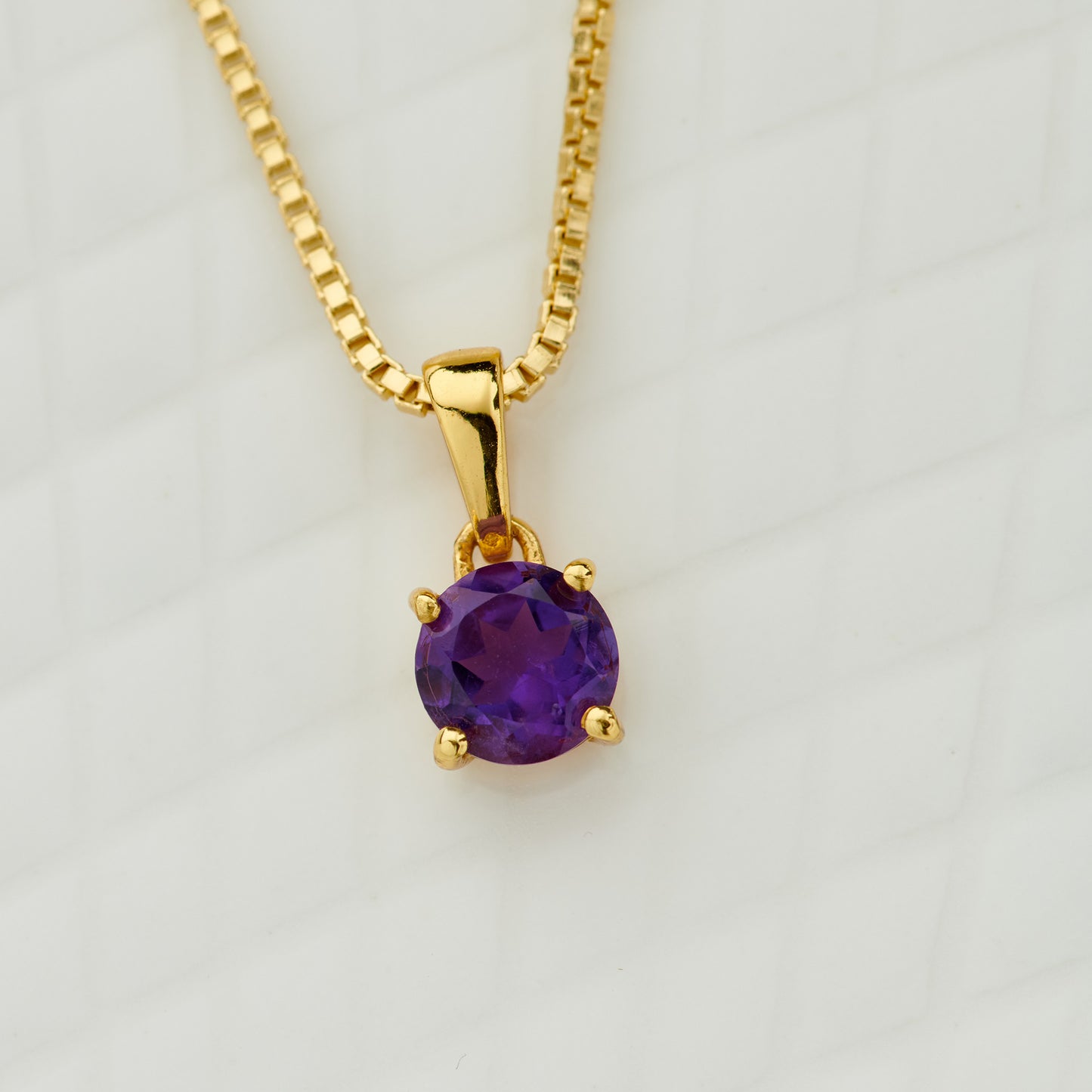 Amethyst Everyday Gold Pendant