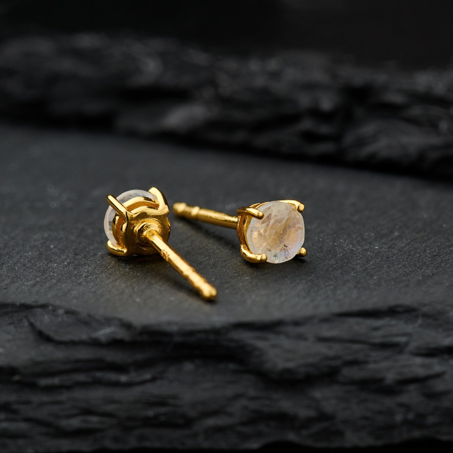 Moonstone Everyday Gold Studs
