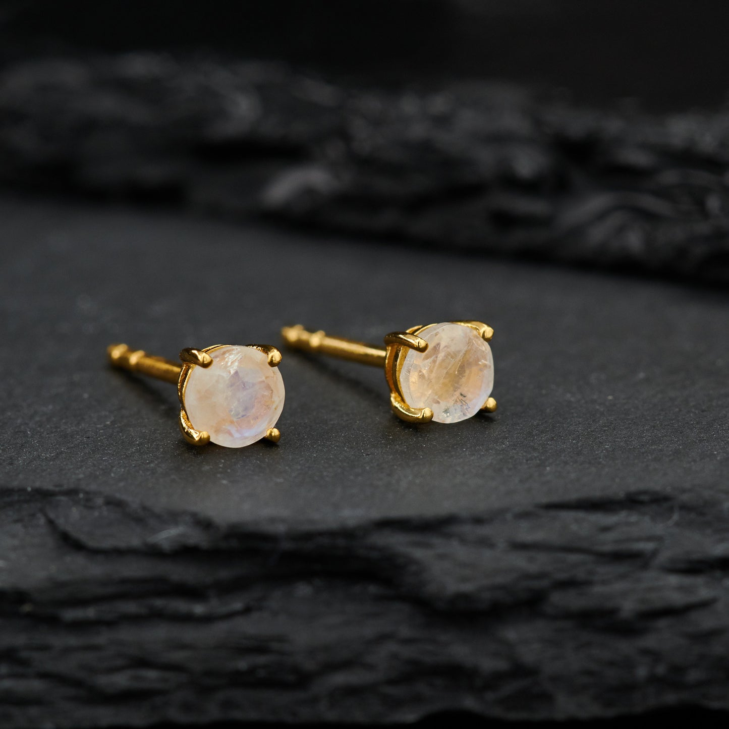 Moonstone Everyday Gold Studs