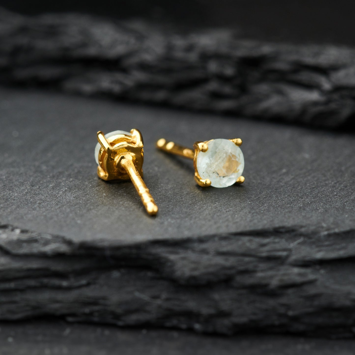 Aquamarine Everyday Gold Studs