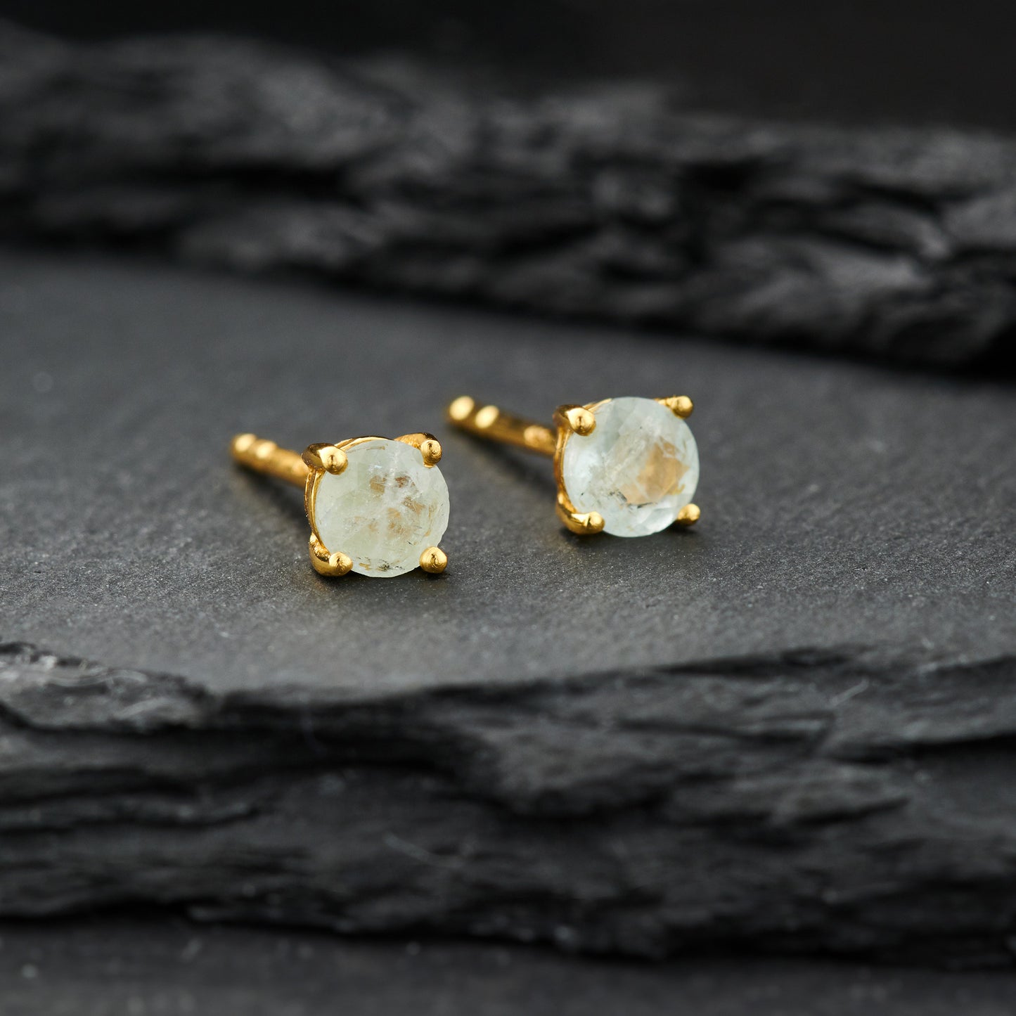 Aquamarine Everyday Gold Studs