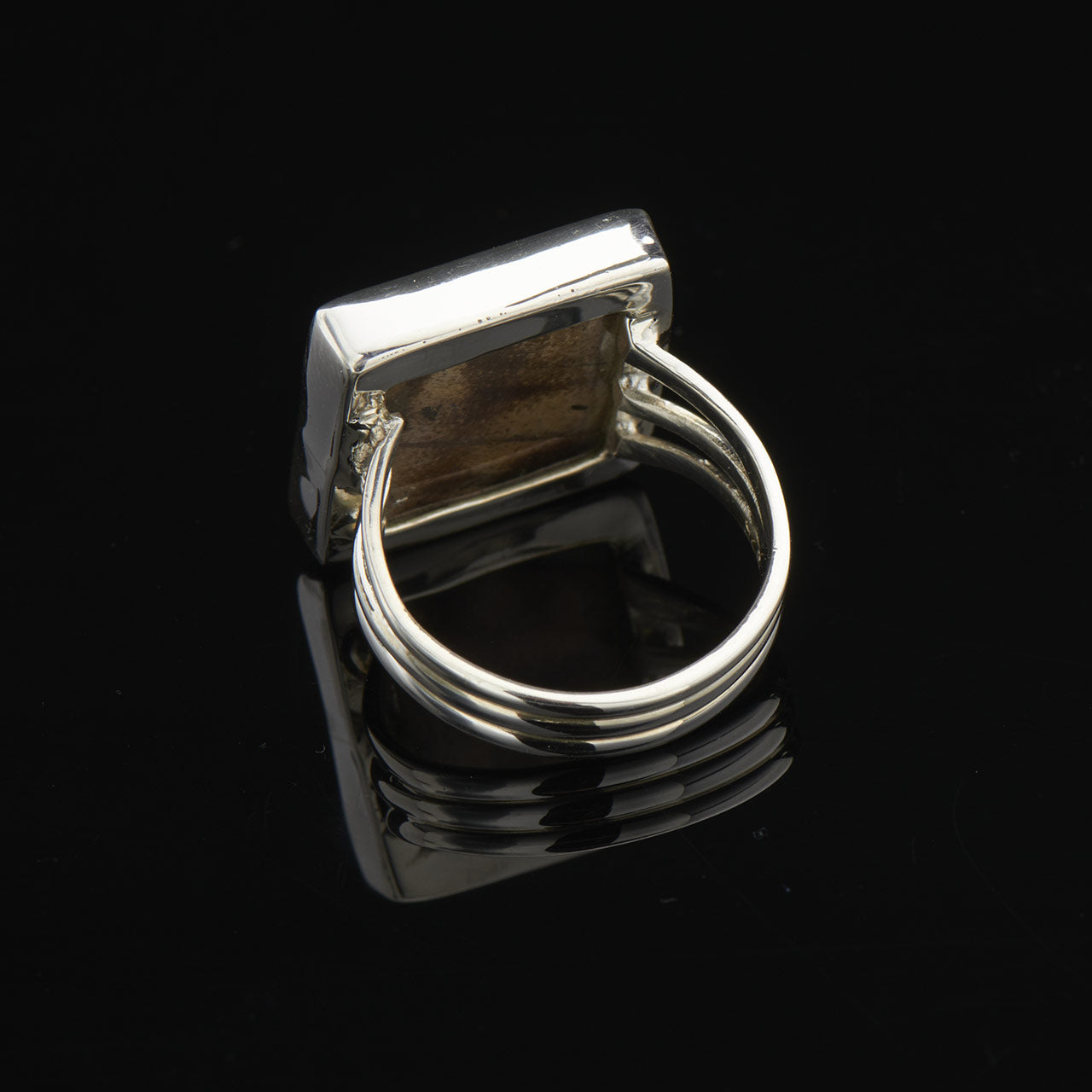 Blue Morpho Fine Silver Square Ring