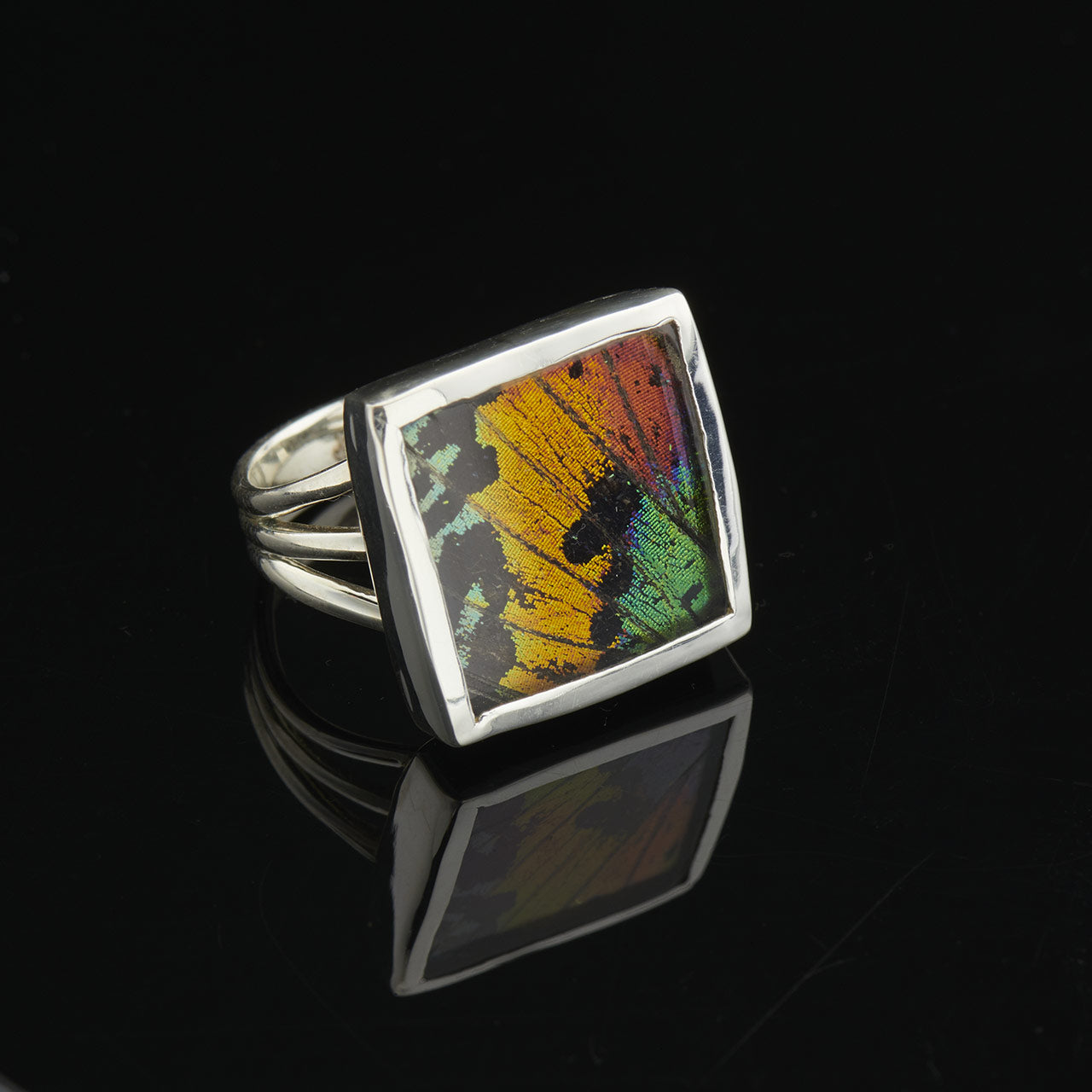 Urania Ripheus Fine Silver Square Ring
