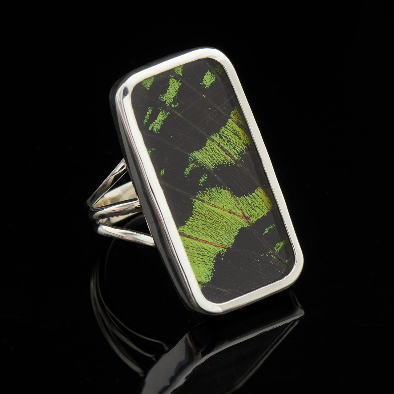 Urania Leilus Fine Silver Rectangle Ring