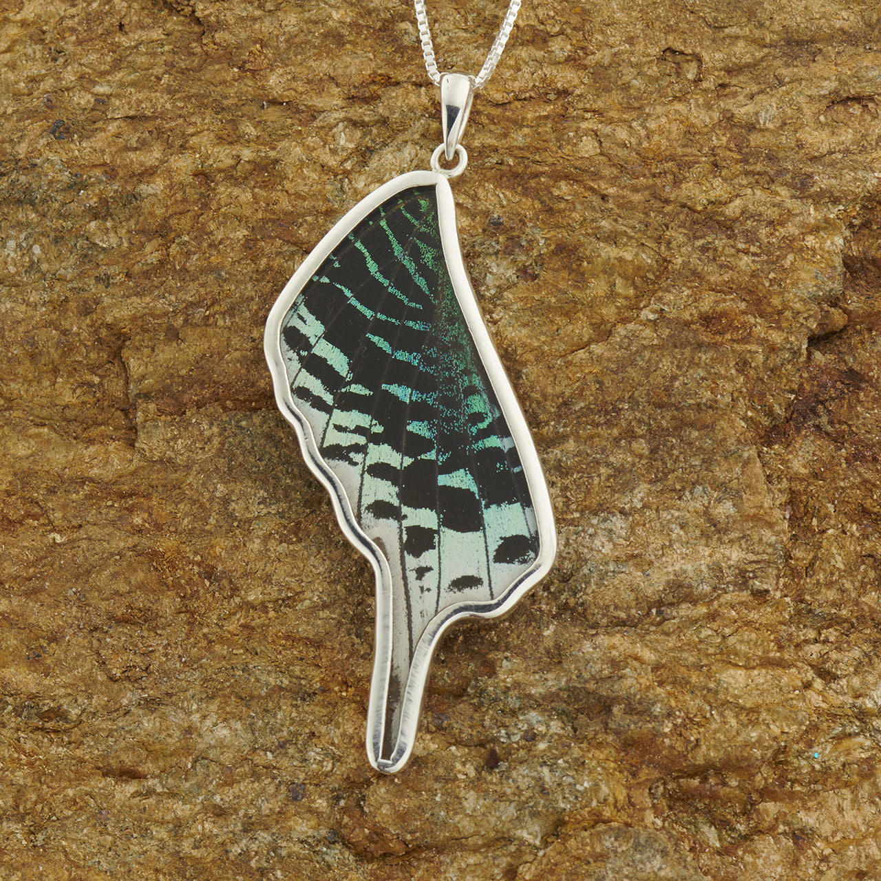 Urania Leilus Fine Silver Full Wing Pendant