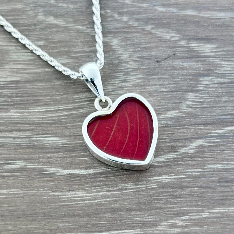 Blood Red Glider Fine Silver Pendant