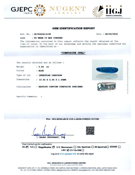 Australian Opal Stone Certification