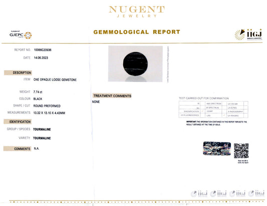 Black Tourmaline Stone Certification